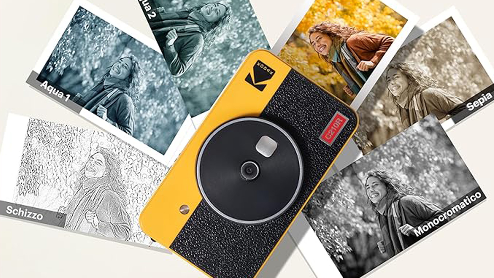 KODAK Printomatic+ Fotocamera Istantanea 10MP – Kit Con Custodia, Carta Zink 20 Pz, LED RGB, Stampa Senza Inchiostro