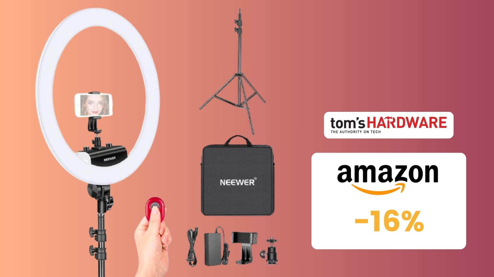 Kit Luce Anulare TONOR Con Supporto Telefono - 10 Pollici, 128 LED, Per Streaming E Trucco - Foto 9