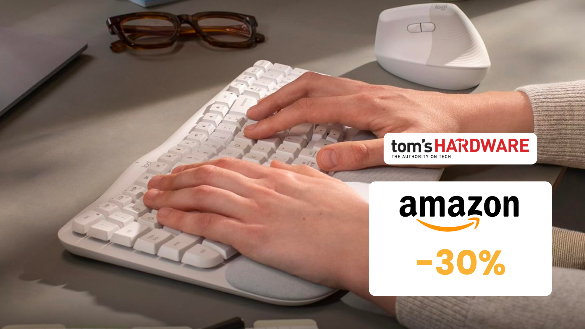 Tastiera Wireless Ergonomica Ultra Sottile – Ricaricabile USB, Tasti Silenziosi, Compatibile PC, Mac, Tablet E Smartphone