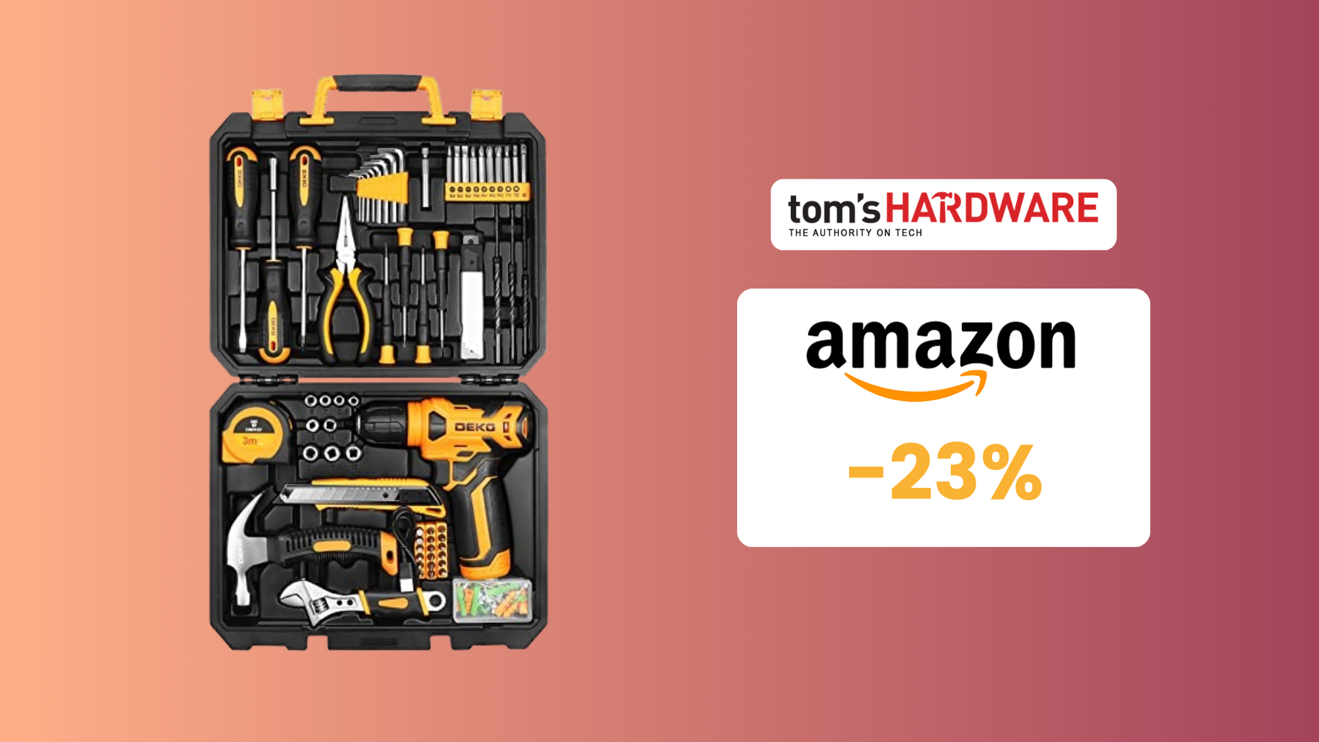 DEKO Cassetta Attrezzi Completa con Trapano Avvitatore Batteria 20V, 186 Pezzi, Set Completo di Punte(Verde