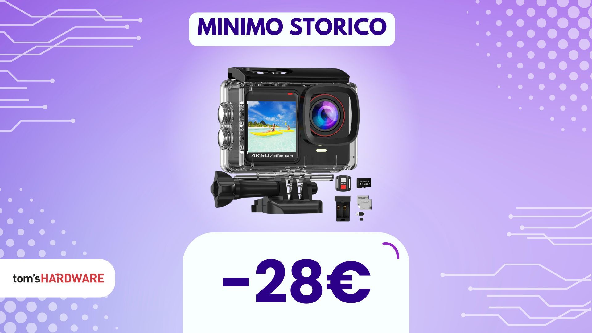 DOPPIO SCONTO su questa action cam 4K/60FPS vi segue anche sott'acqua