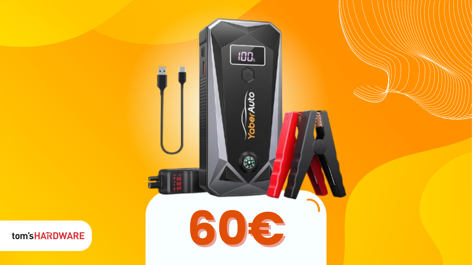 Avviatore Per Auto Portatile 4000A 26800mAh | Booster Batteria Per Auto/Moto Fino A 10L Benzina E 8L Diesel, Con USB, Display E Torcia LED