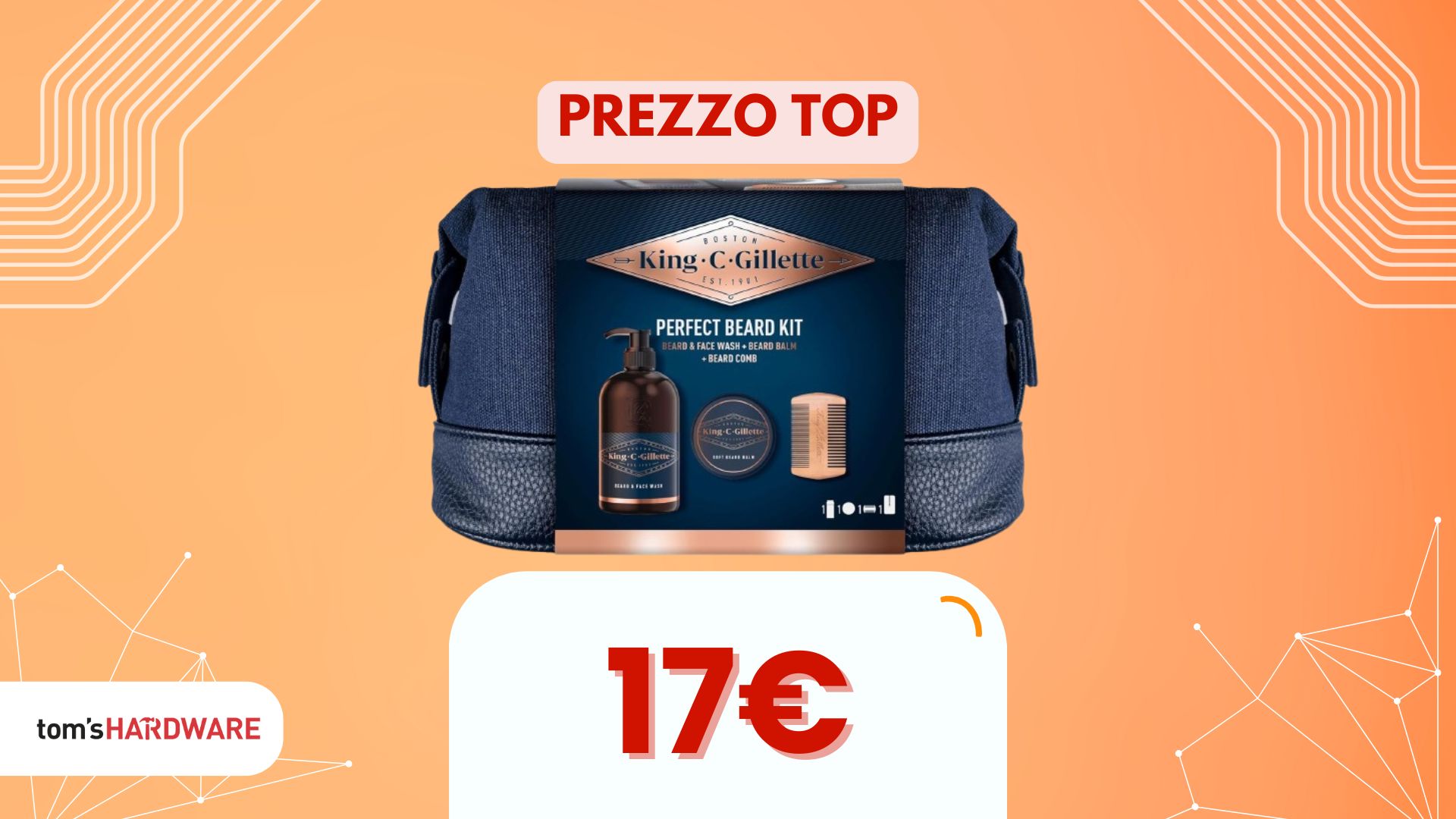 Glick Grande Sacchetto Regalo King For A Day – Per Festa Del Papà, Compleanno, Uomo (Blu, 315x260x135mm)