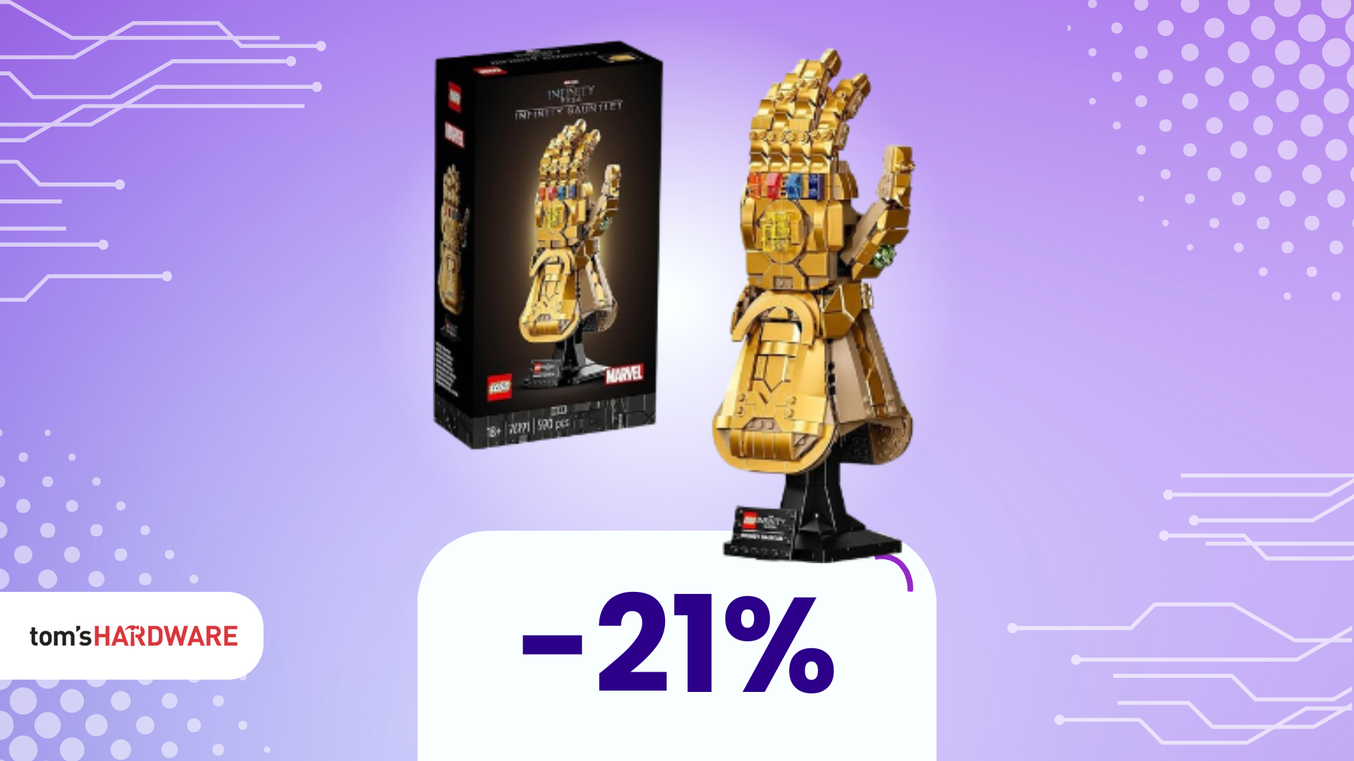 Domina l'universo con il guanto LEGO di Thanos a 71€!