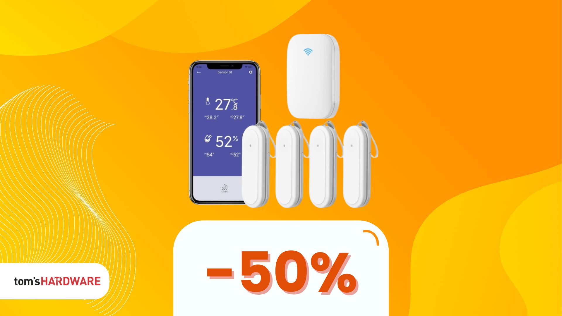 20€ per un set che tiene d’occhio temperatura e umidità in ogni stanza
