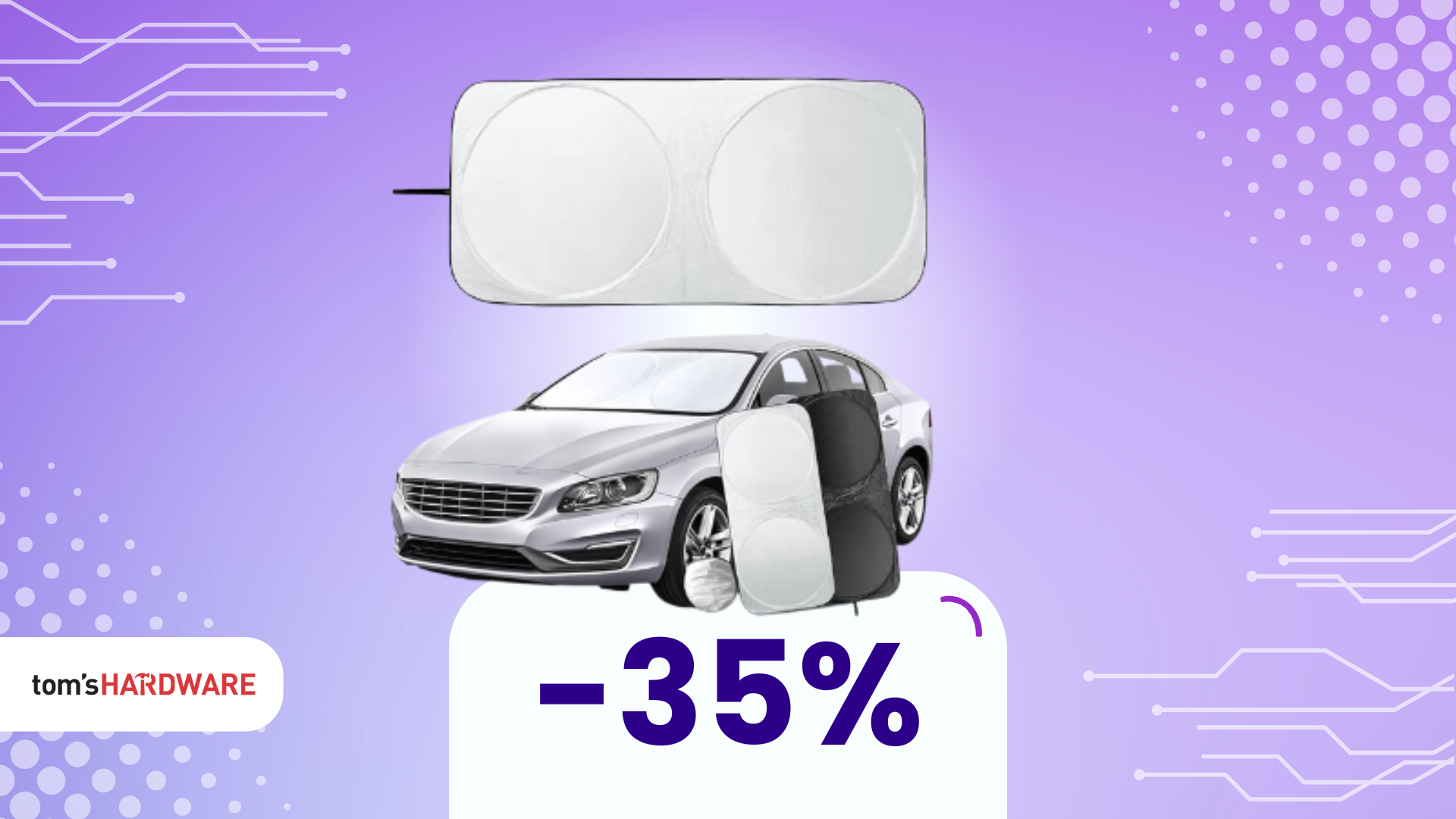AutoTech Park Parasole Pieghevole Su Misura Per BMW I5 2024 – Protezione Solare Parabrezza – Struttura Triplo Strato Riflettente