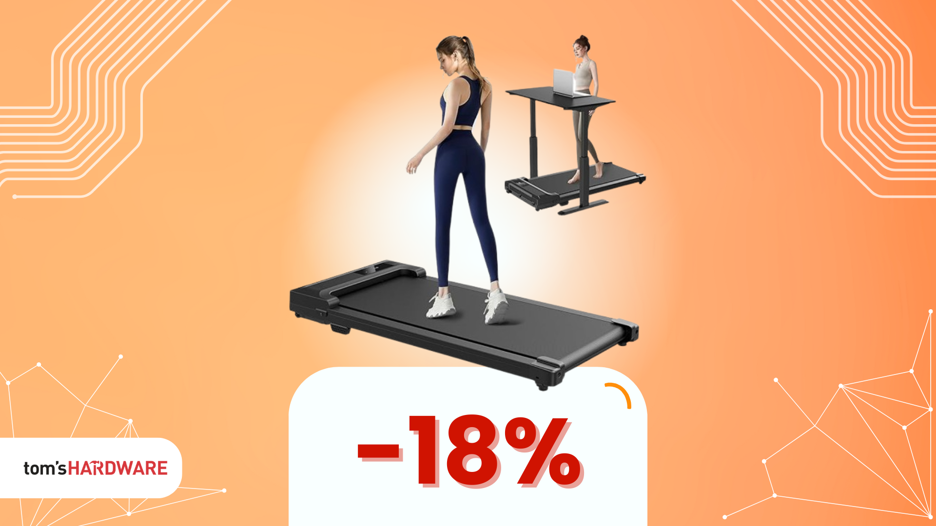 Tapis Roulant UREVO Spacewalk Lite 2 In 1 – Walking Pad Silenzioso Con Telecomando, App Bluetooth E Ammortizzatori Per Casa E Ufficio (Vel. 1-6 Km/h, Carico 120 Kg)