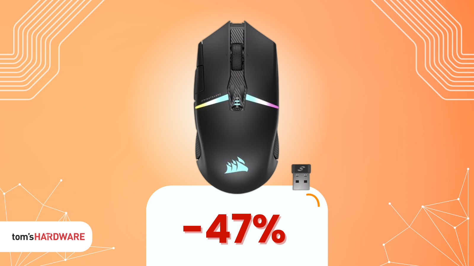 Mouse Corsair Nightstabre RGB Wireless: offerta speciale a 89€